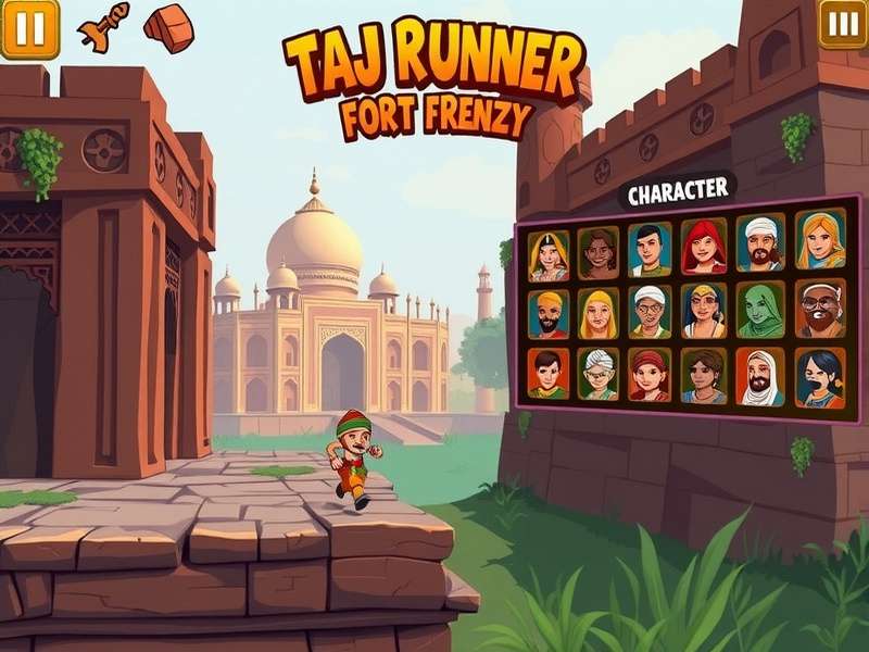 Taj Runner Fort Frenzy Gameplay Taj Runner Fort Frenzy gameplay screenshot showing character running through ancient fort
