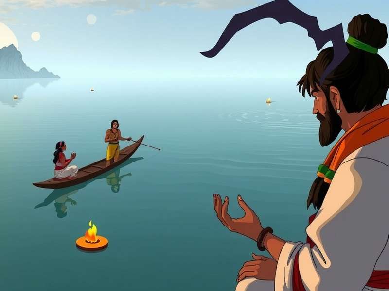 Ganges Worship Odyssey gameplay showing spiritual rituals along the river