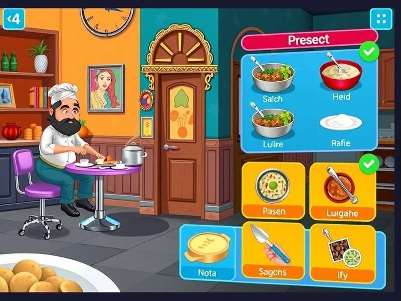 Naan Stop Eatery Gameplay Interface Naan Stop Eatery gameplay screenshot showing colorful Indian restaurant interior