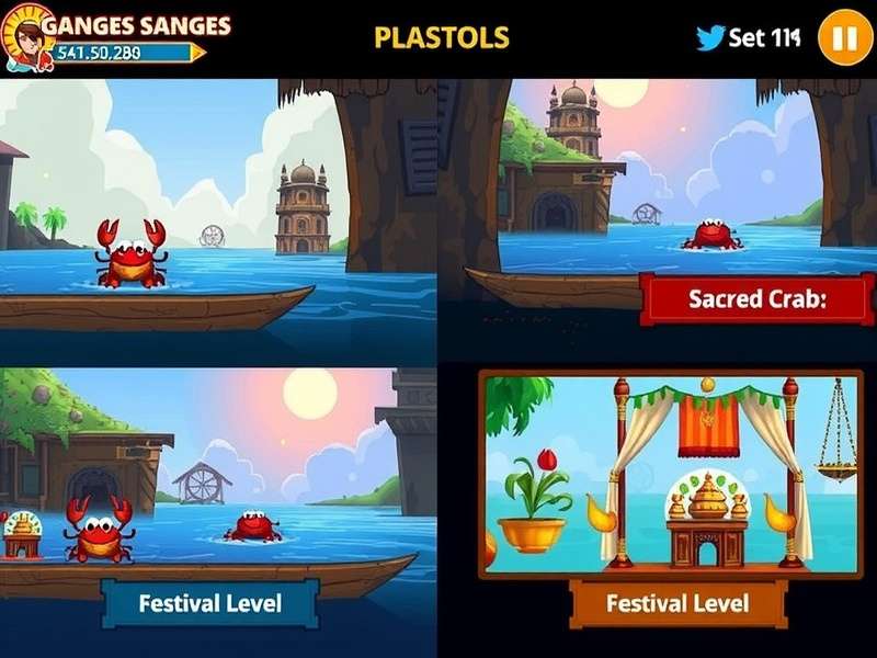 Ganges Sacred Crab festival level showing Diwali celebrations