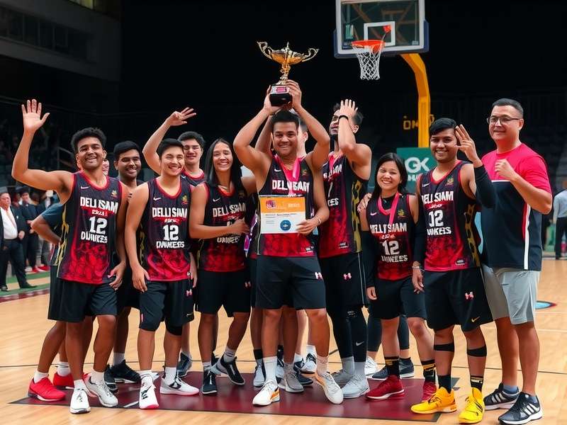 Delhi Slam Dunkers team celebrating a victory