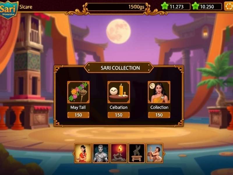 Sari Collection Screen - Organized by Region and Style Sari Collection Interface in Sari Wonderland With Tom