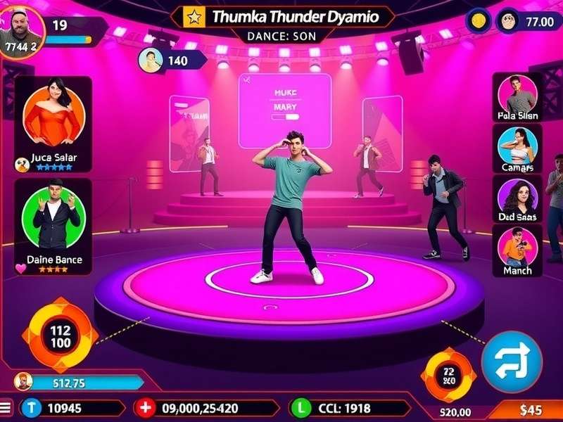 Thumka Thunder Dynamo Gameplay Interface Thumka Thunder Dynamo gameplay screenshot showing dance moves and scoring system