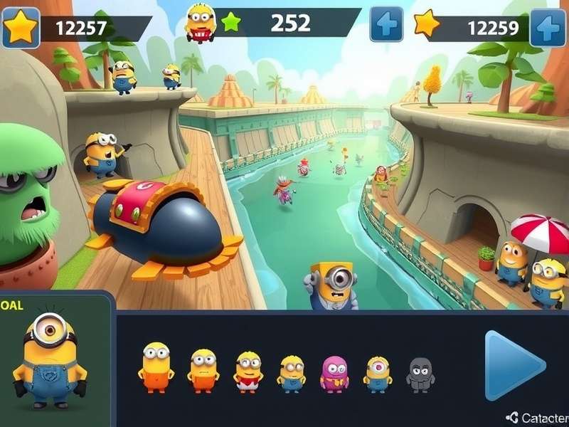 Minion Epic Sprint Level Design Minion Epic Sprint level design showing obstacles and power-ups
