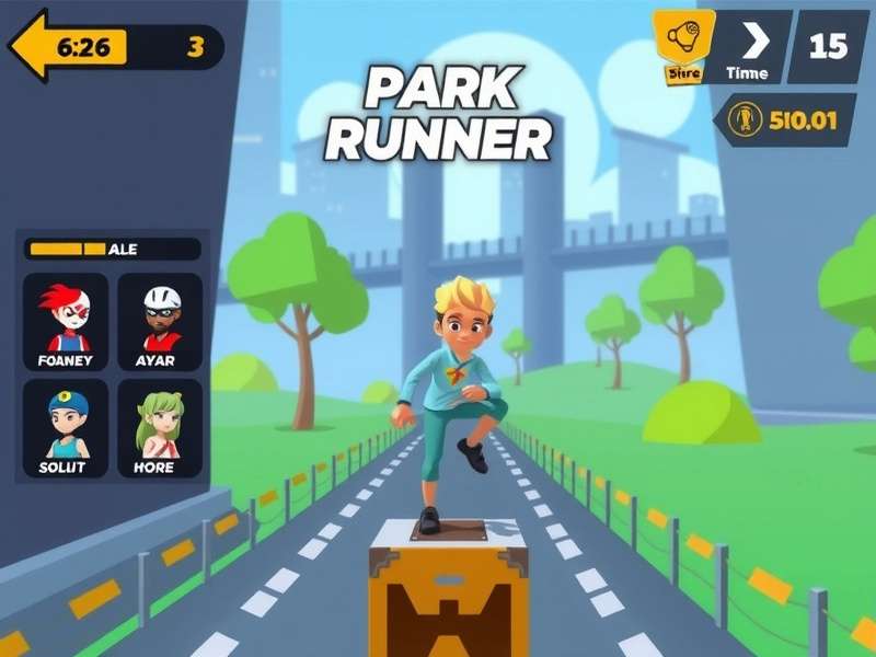 Park Bolt Runner character selection screen showing diverse avatars
