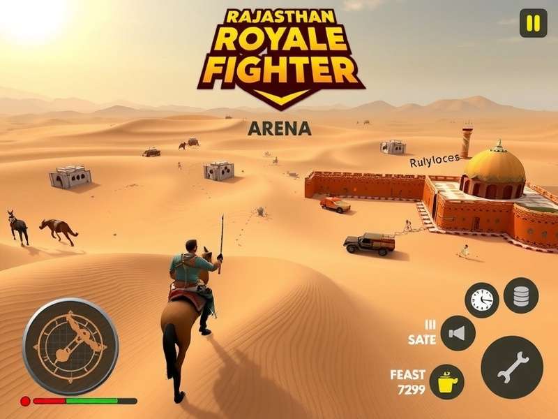 Rajasthan Royale Fighter - Desert Battle Arena Rajasthan Royale Fighter gameplay screenshot showing desert battle arena