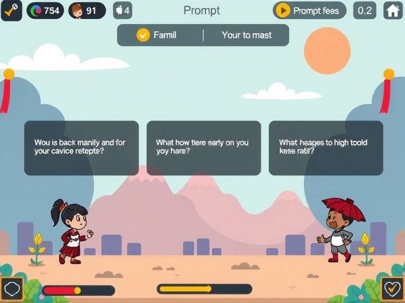 Prompt Pace gameplay interface showing various prompts and responses