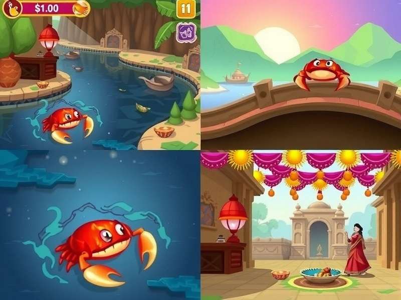 Ganges Sacred Crab gameplay screenshot showing crab character in river environment