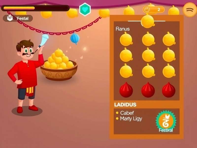 Lively Laddu Lunge gameplay screenshot showing character collecting laddus