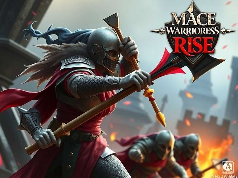 Mace Warrioress Rise game cover art showing warrior with mace