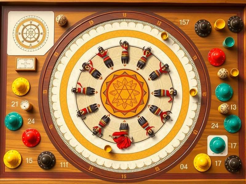 Modern game setup showing Abhimanyu S Chakravyuha playing area with concentric circles