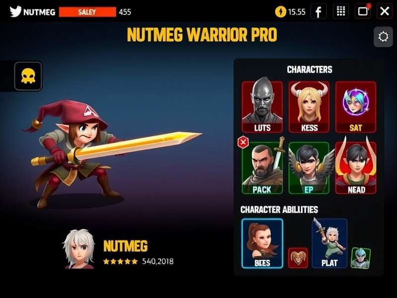 Nutmeg Warrior Pro character selection screen