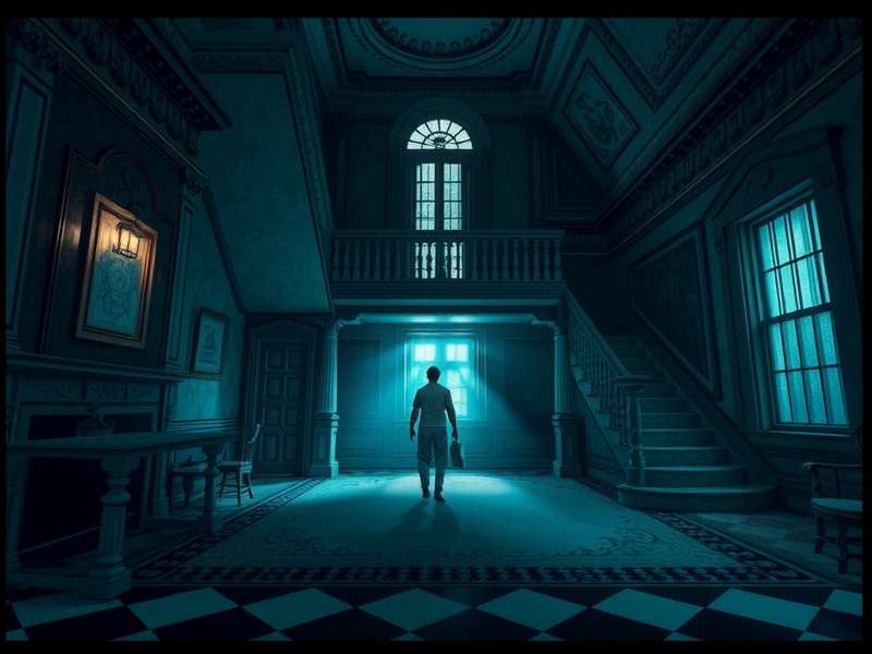 Cursed Corridors Gameplay - Haunted Mansion Interior Cursed Corridors gameplay screenshot showing haunted mansion interior