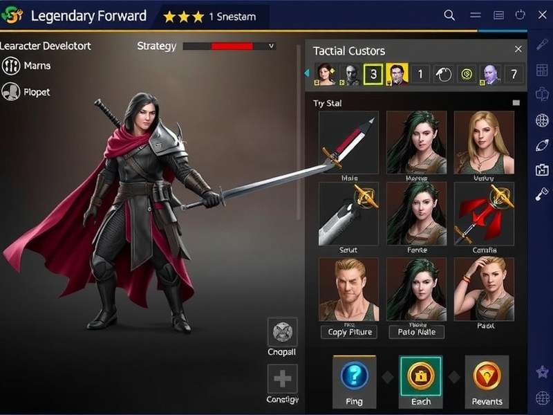 Legendary Forward character development interface