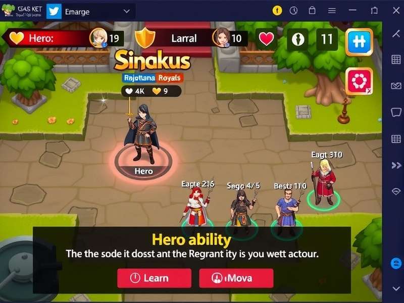 Rajputana Royals Heroes Unite gameplay screenshot showing hero selection