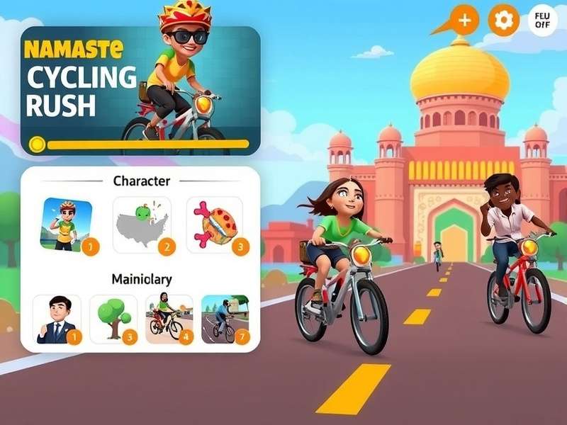 Character selection screen in Namaste Cycling Rush