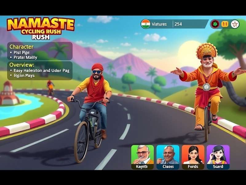 Cultural elements in Namaste Cycling Rush showing festival celebration