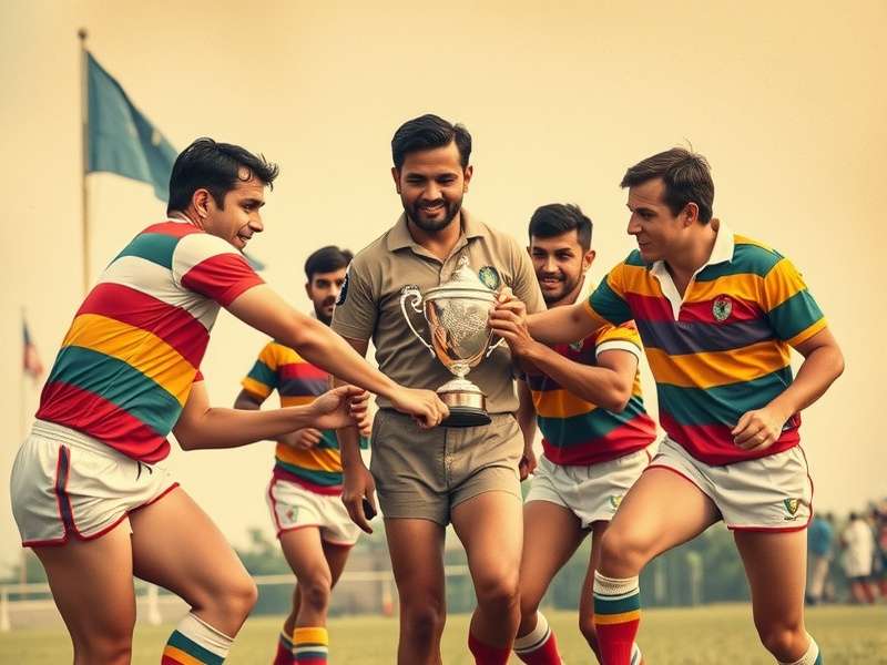 Vizag Rugby Masters tournament action showing players in competitive match