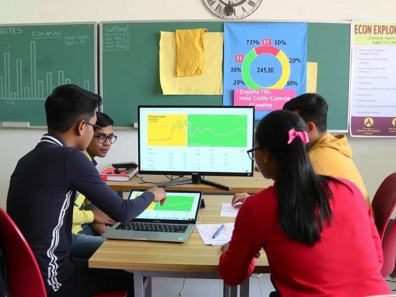 Students using Econ Explorer India in classroom setting