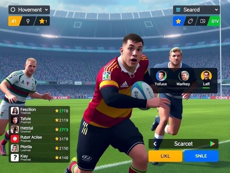 Rugby Champion Legend player development screen