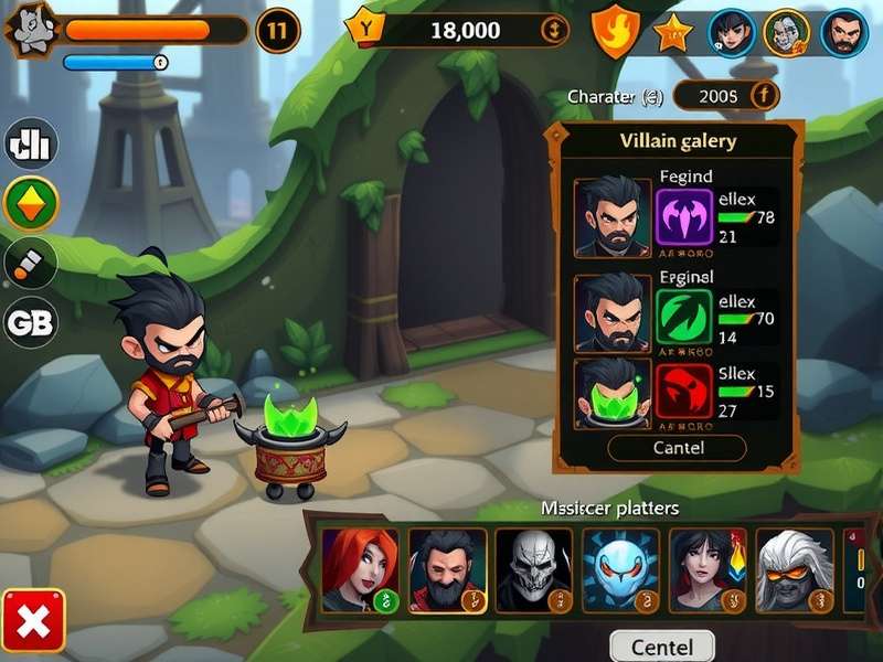 Papad Hero Legends character progression interface