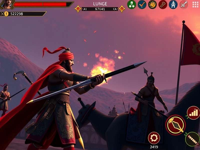 Sikh Honor Gauntlet Combat Scene Sikh Honor Gauntlet gameplay screenshot showing warrior combat