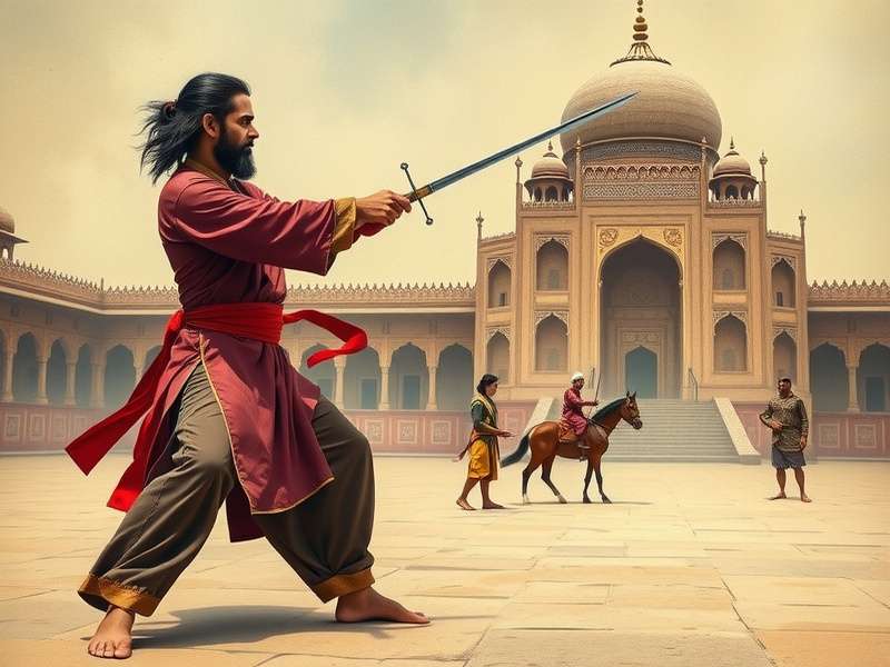 Saffron Swordsmanship Striking Technique Saffron Swordsmanship practitioner demonstrating precise striking technique