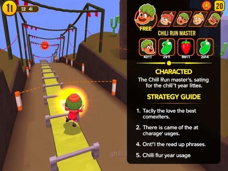 Chili Run Master gameplay screenshot showing character running through obstacle course
