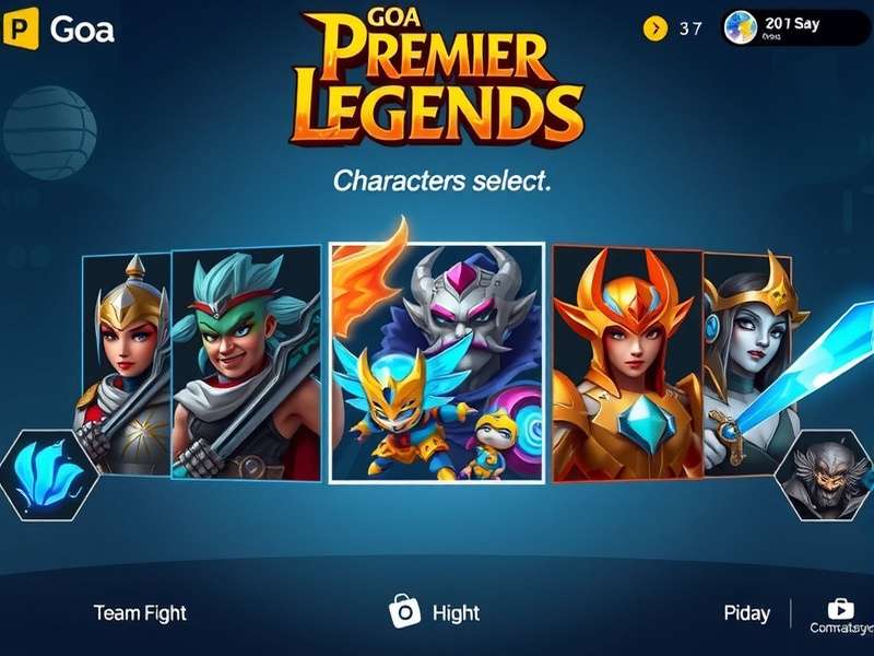 Goa Premier Legends character lineup showing diverse heroes