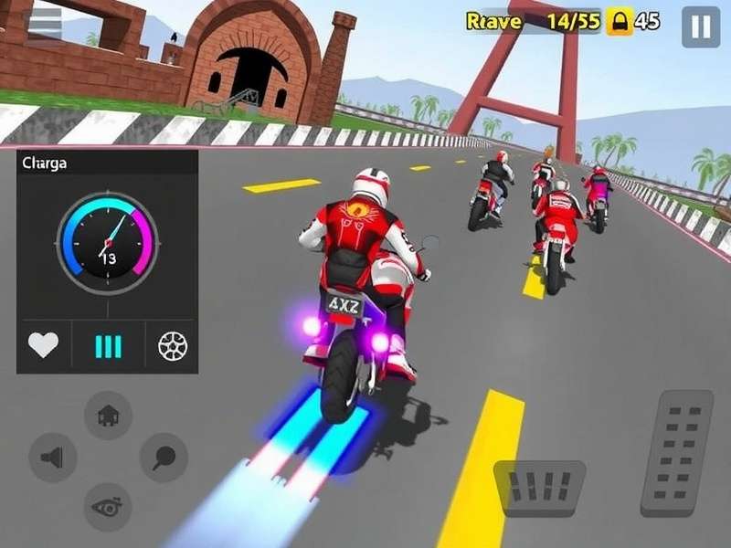 Raipur Riders Extreme Racing - High Speed Action Raipur Riders Extreme Racing gameplay screenshot showing high-speed motorcycle action