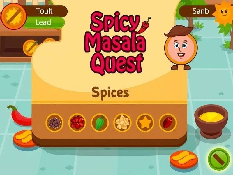 Spicy Masala Quest gameplay screenshot showing spice selection