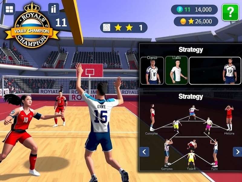 Royals Volley Champion II strategy diagram showing player positioning