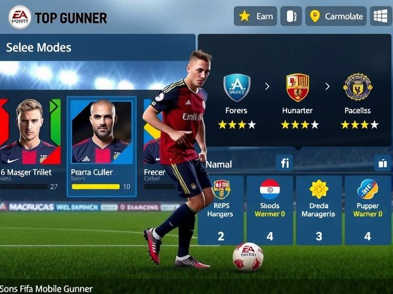 FIFA Mobile Top Gunner game modes selection screen
