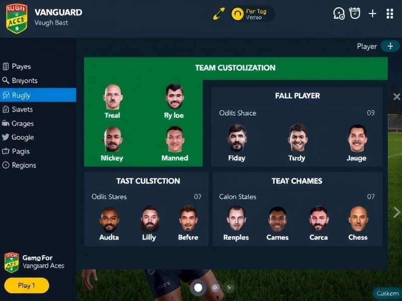 Team Management in Rugby Vanguard Aces Rugby Vanguard Aces team management interface