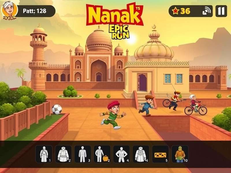 Character Customization in Nanak S Epic Run Nanak S Epic Run character customization options showing various outfits and accessories