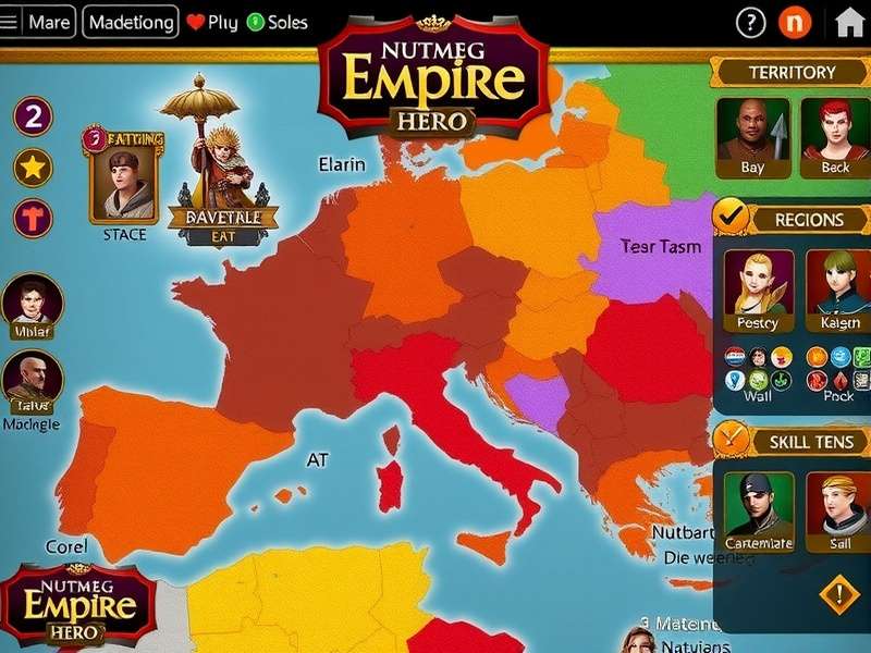 Territory Management in Nutmeg Empire Hero Nutmeg Empire Hero territory management interface showing different regions