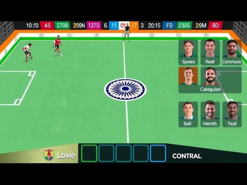 Handball Mania India Edition gameplay screenshot showing Indian-themed court design