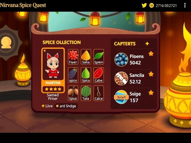 Nirvana Spice Quest Spice Collection Interface Nirvana Spice Quest gameplay showing spice collection interface