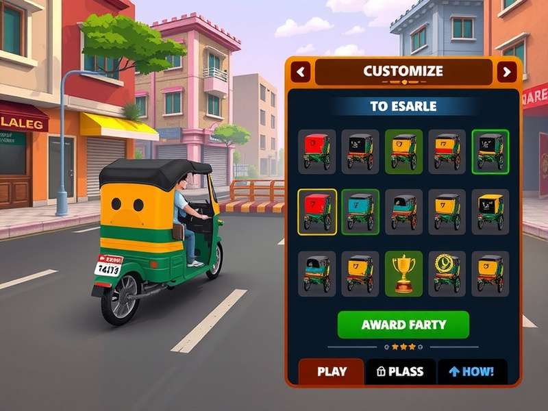 Rickshaw Warrior Gameplay Rickshaw Warrior gameplay screenshot showing urban Indian environment
