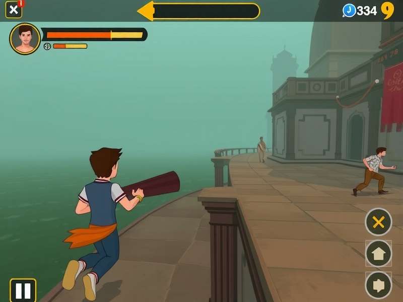 Ganges Blitz Run Gameplay - Varanasi Level Ganges Blitz Run gameplay screenshot showing character running through Varanasi