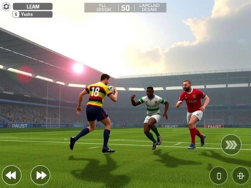 Rugby Ace India Supreme gameplay screenshot showing realistic rugby action