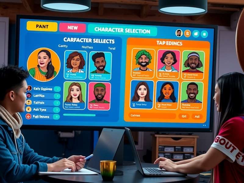 North East Nuggets Game Interface - Colorful gaming dashboard showing character selection and gameplay options