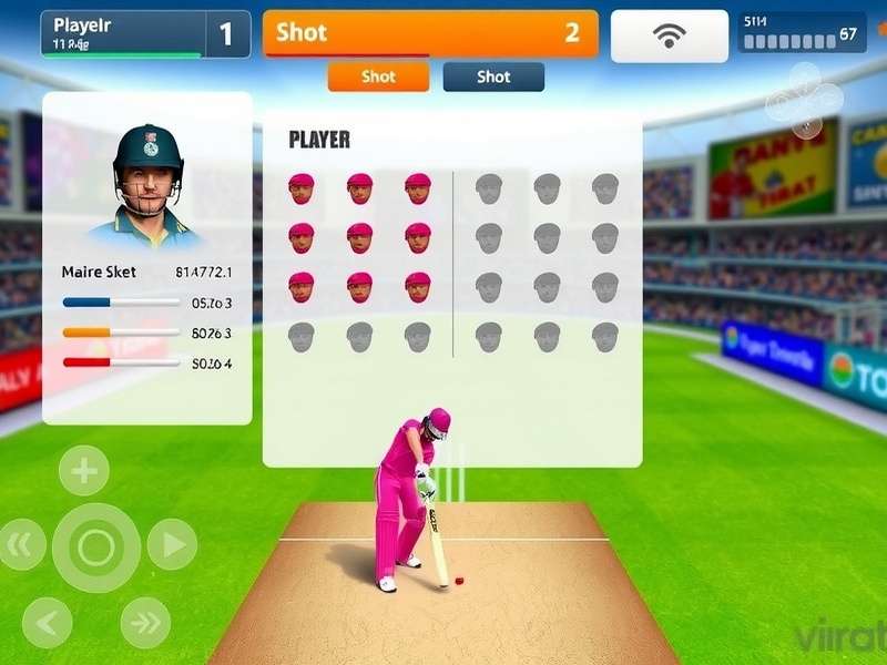 Shot Selection Mechanics Shot selection interface in Virat Batting Elite