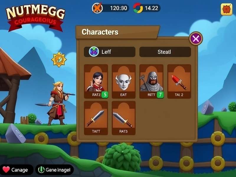 Nutmeg Courageous Warrior gameplay screenshot showing character battles