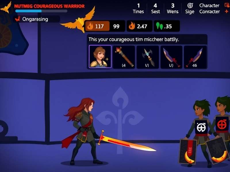 Nutmeg Courageous Warrior character progression interface