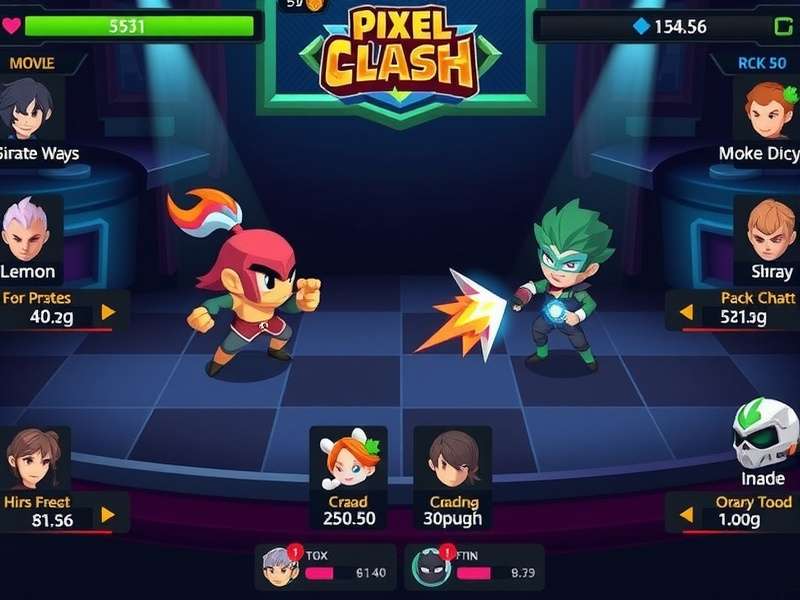 Pixel Clash Champions Character Roster Pixel Clash Champions character selection screen