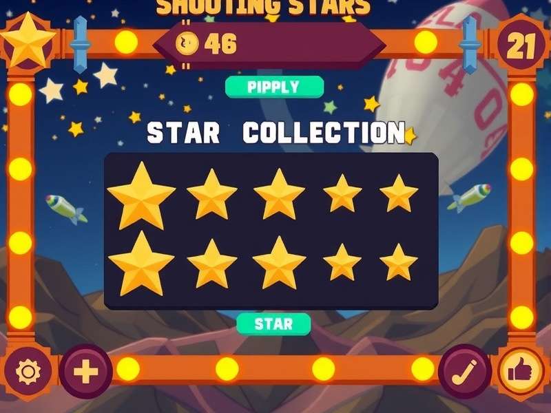 Shooting Stars visual design elements and character customization