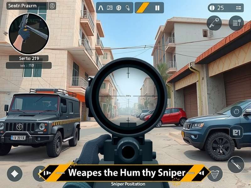 Sniper positioning strategy in urban environment