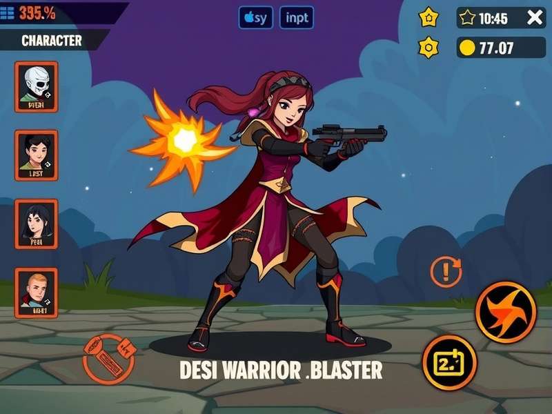 Desi Warrior Blaster character selection screen