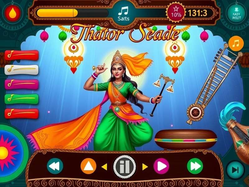 Santoor Sparkle Sage audio interface showing traditional Indian instruments